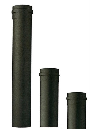 TUBO PER STUFA A PELLET PORCELLANATO D.8X100 NERO OPACO MM.1,2 CON GUARNIZIONE