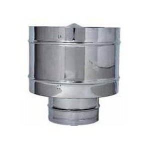 FUMAIOLO FISSO ANTIVENTO INOX Tondo (attacco maschio) � cm.16