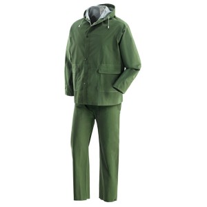 COMPLETO IMPERMEABILE ANTIPIOGGIA PLUVIO GIACCA E PANTALONE COLORE VERDE