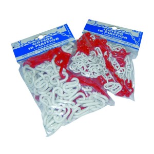 CATENA PLASTICA Segnaletica BIANCO ROSSA MT.5 MAGLIA D.8