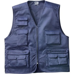 GILET MULTITASCHE MOD.NAVY TESSUTO COTONE E POLIESTERE