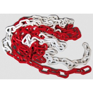CATENA PLASTICA Segnaletica BIANCO ROSSA MT.25 MAGLIA D.8