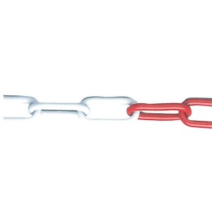 CATENA ACCIAIO Segnaletica BIANCO ROSSA MT.25 MAGLIA D.5