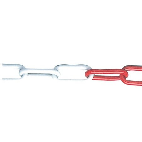 CATENA ACCIAIO Segnaletica BIANCO ROSSA MT.25 MAGLIA D.5