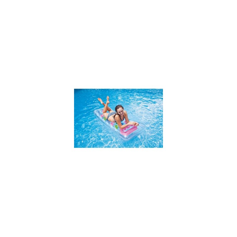 Intex MATERASSINO GONFIABILE 18 BUCHI TRASPARENTE cm. 188x71 Intex MATERASSINO GONFIABILE 18 BUCHI TRASPARENTE cm. 188x71