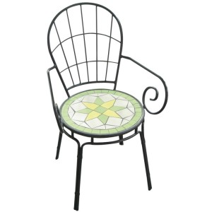 SET LIMONAIA TAVOLO TONDO 92XH72  CON MOSAICO CON 4 SEDIE ARREDO ESTERNO