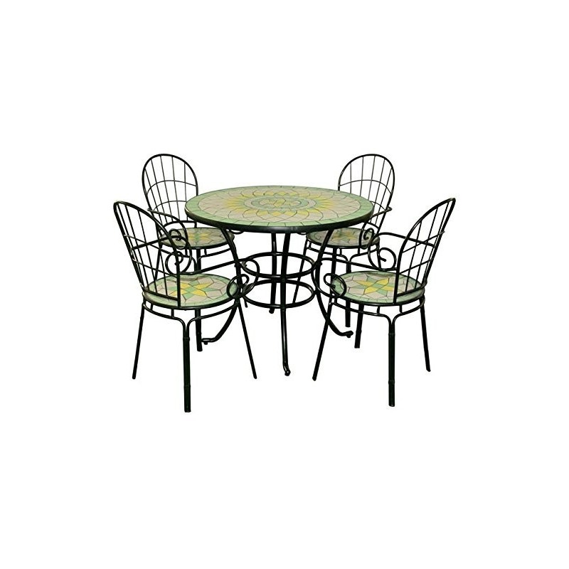 SET LIMONAIA TAVOLO TONDO 92XH72 CON MOSAICO CON 4 SEDIE ARREDO ESTERNO SET LIMONAIA TAVOLO TONDO 92XH72 CON MOSAICO CON 4 SEDIE ARREDO ESTERNO