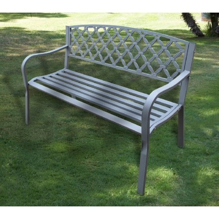 PANCHINA IN ACCIAIO E GHISA 128x56x85H MIDLAND COLORE  GRIGIO ANTRACITE