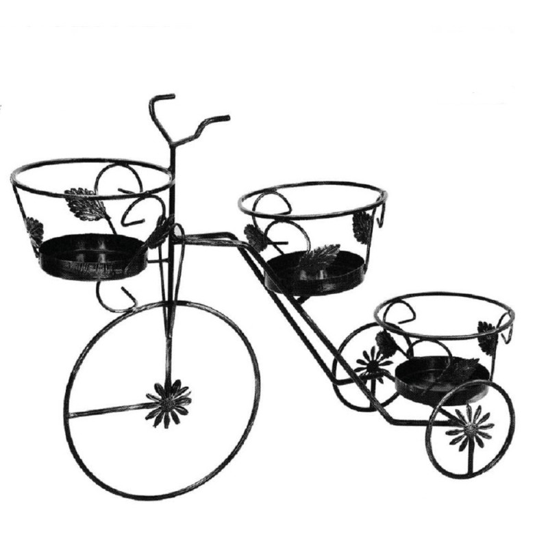 PORTAVASO IN FERRO 3 POSTI MOD.BICICLETTA H.65X75