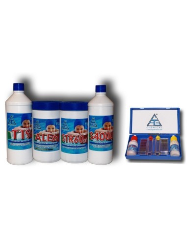 KIT MANUTENZIONE 4 ALL PER PICCOLE PISCINE COMPRENDE 4 PRODOTTI + KIT PH