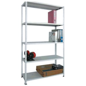 SCAFFALE IN KIT 5 RIPIANI LAMIERA DI ACCIAIO GRIGIO 40X100X186H