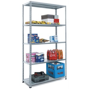 SCAFFALE IN KIT 5 RIPIANI ACCIAIO GRIGIO 40X80X196H ASTE INTERE