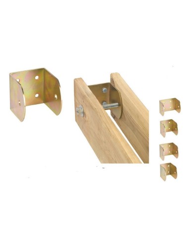 PIASTRA SUPPORTO A PARETE 10 PZ. PER FISSAGGIO TRAVI LEGNO MM.80 USO INTERNO