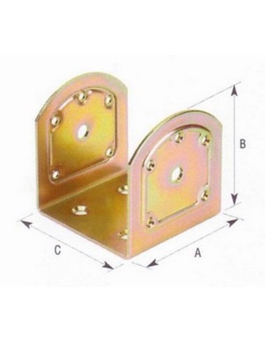 PIASTRA SUPPORTO AD U A PARETE 10 PZ. PER FISSAGGIO TRAVI LEGNO MM.A90XB90XC91