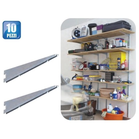 REGGI MENSOLA 10PZ. PER SCAFFALE COMPONIBILE CM.20 COLORE BIANCO