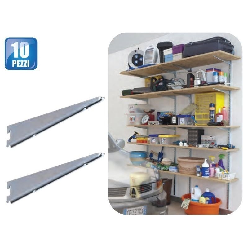 REGGI MENSOLA 10PZ. PER SCAFFALE COMPONIBILE CM.30 BIANCA REGGI MENSOLA 10PZ. PER SCAFFALE COMPONIBILE CM.30 BIANCA