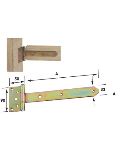 CERNIERA BANDELLA PZ.10 PER LEGNO MM.200 ACCIAIO TROPICALIZZATO