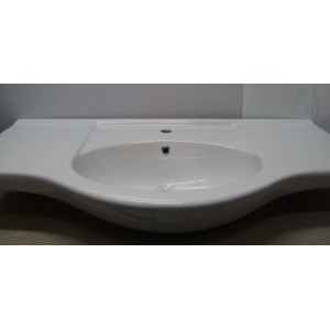LAVABO INTEGRALE PER BAGNO IN CERAMICA PER MOBILE BASE CM.105
