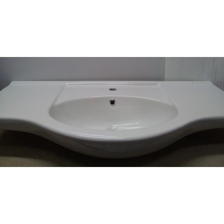 LAVABO INTEGRALE PER BAGNO IN CERAMICA PER MOBILE BASE CM.105