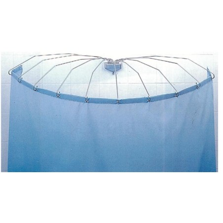 TELAIO OMBRELLO X TENDA DOCCIA 10 ASTE INGOMBRO CM.70X140 SUPPORTO BAGNO