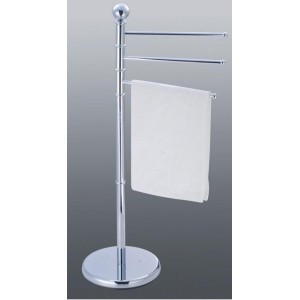 PIANTANA PER BAGNO PORTASCIUGAMANI 3 ASTE ACCIAIO CROMATO CM.91