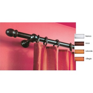 BASTONE TENDA LEGNO CILIEGIO MM.35 LUNGHEZZA CM.300 A STRAPPO SENZA  SUPPORTI