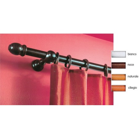 BASTONE TENDA LEGNO CILIEGIO MM.35 LUNGHEZZA CM.300 A STRAPPO SENZA  SUPPORTI