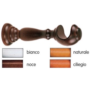 COPPIA SUPPORTI X BASTONE TENDA MM.35 LUNGHEZZA CM.10 COLORE BIANCO-CILIEGIO-NATURALE-NOCE SCURO