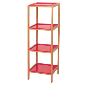 MOBILE LIBRERIA SCAFFALE BAMBOO MOD.NH6808B 4 RIPIANI ROSSO 34X33X110H