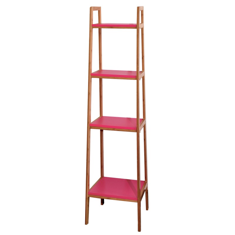 MOBILE LIBRERIA SCAFFALE BAMBOO MOD.NH6803A 4 RIPIANI ROSSO 30X34X147H