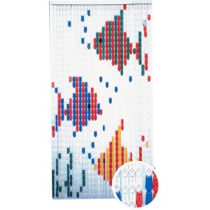 TENDA MOSCHIERA A PIASTRINA CM.125X240 DIS.6017 ZANZARIERA ANTI MOSCHE