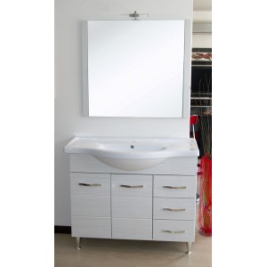 MOBILE BAGNO ANTONELLA LAVABO E SPECCHIO BASE 100X35X87H SPECCHIO 90X80H BIANCO