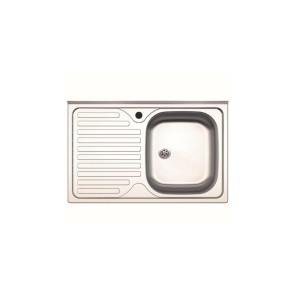 Lavello cucina inox cm 80x50 vasca destra con gocciolatoio sinistro.