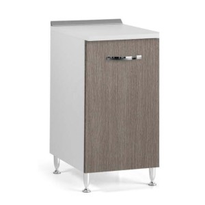 Mobile cucina da terra 40X50X85H 1 Anta TOP BIANCO FINITURA LARICE GRIGIO