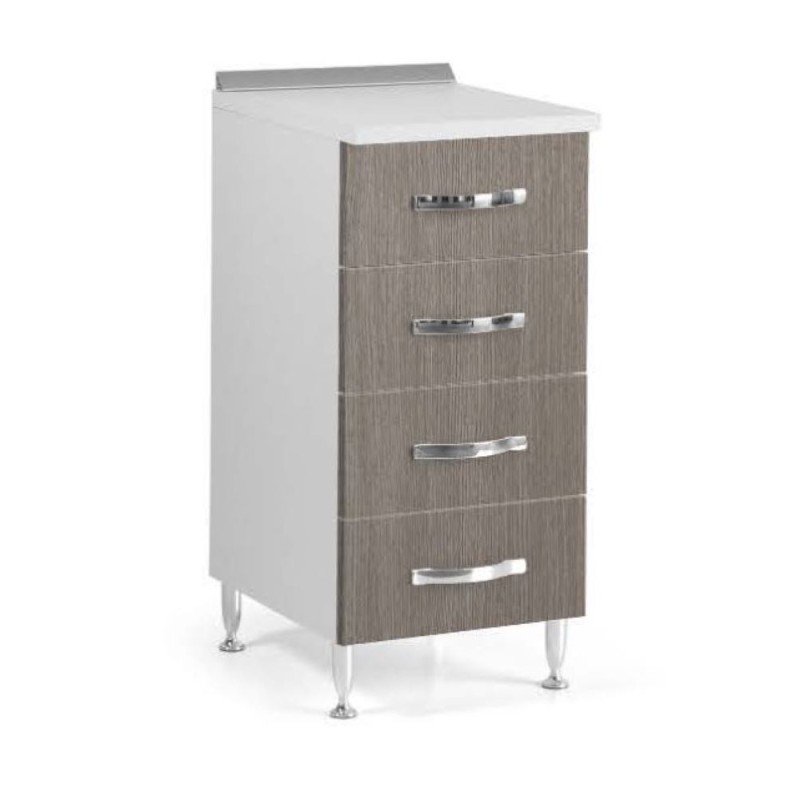 Mobile Cucina Cassettiera 4 Cassetti 40X50X85H TOP BIANCO FINITURA LARICE GRIGIO Mobile Cucina Cassettiera 4 Cassetti 40X50X85H TOP BIANCO FINITURA LARICE GRIGIO