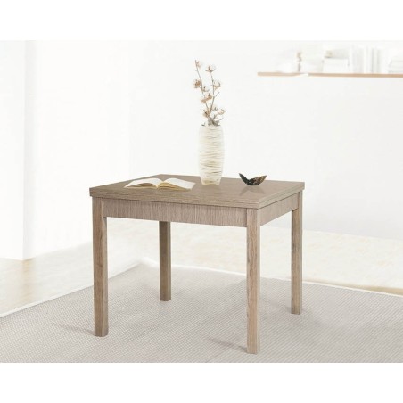 KIT TAVOLO ALLUNGABILE 90X90/180X79H GAMBE MM.50X50 FINITURA LARICE GRIGIO