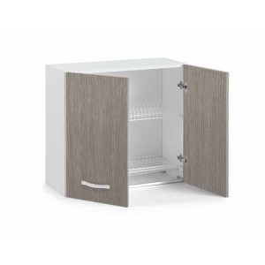 Mobile Scolapiatti 2 Ante Pensile Cucina 80X30X72H FINITURA LARICE GRIGIO