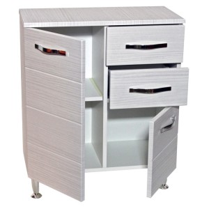 MOBILE BAGNO BASE ANTONELLA 2 ANTE 2 CASSETTI 66X33X80H  BIANCO FRASSINATO