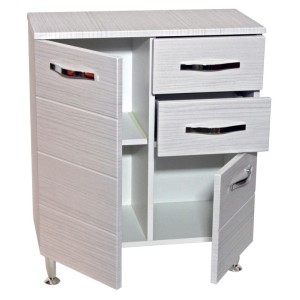 MOBILE BAGNO BASE ANTONELLA 2 ANTE 2 CASSETTI 66X33X80H  BIANCO FRASSINATO