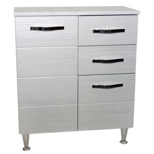 MOBILE BAGNO BASE ANTONELLA 2 ANTE 2 CASSETTI 66X33X80H  BIANCO FRASSINATO
