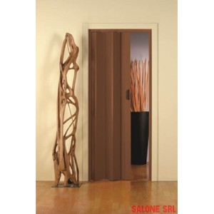 PORTA A SOFFIETTO PVC STABILIZZATO C/MANIGLIA CM 83X214 NOCE