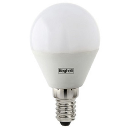LAMPADA RISPARMIO ENERGETICO LED BEGHELLI SFERA 10PZ LAMPADINA E14 W3,5 FREDDA 4000K