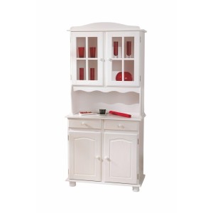 MOBILE SOGGIORNO CREDENZA VALENCIA 88x43/32x198H PINO MASSELLO VERNICIATO AD ACQUA BIANCO
