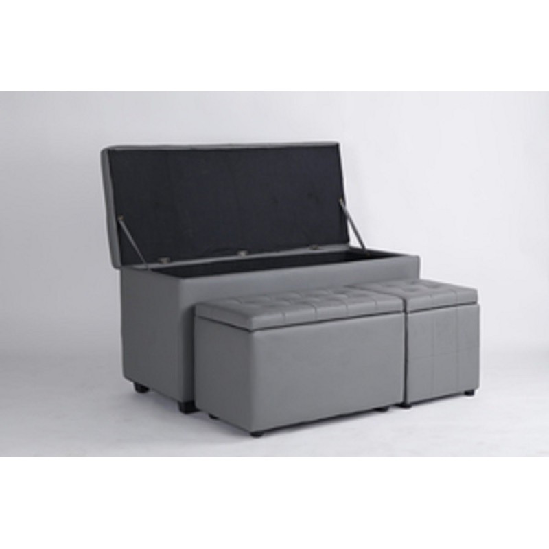 SET POUF POUFF KUBO 1+1+1 GRIGIO SCURO ECOPELLE 3 PEZZI SET POUF POUFF KUBO 1+1+1 GRIGIO SCURO ECOPELLE 3 PEZZI