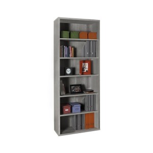 PRATICO KIT LIBRERIA CM 35,7X81,6X217H IN MELAMINICO COLORE CEMENTO
