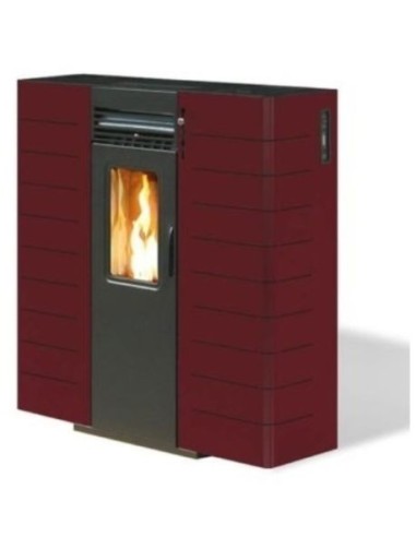 STUFA A PELLET KING SLIM 10 kW CANALIZZATA bordeaux MADE IN ITALY