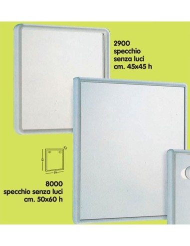 GEDY ART.8000 SPECCHIO 55X60 BIANCO SENZA LUCI ARREDO BAGNO