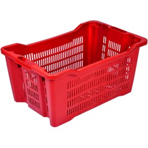 Cassetta Cesta Forata per Raccolta Olive, 56x35x31 cm max 25 kg, Agricola 40 Litri Impilabile Manici Rinforzati