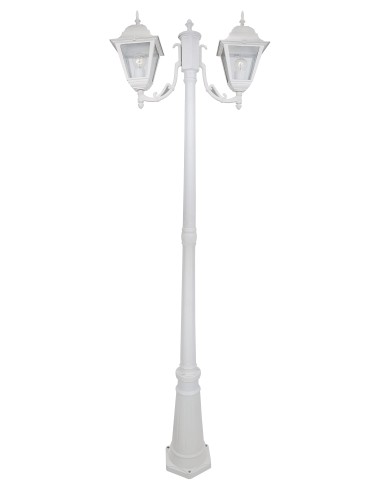 LAMPIONE NEW YORK BIANCO CM.200 ALLUMINIO 2 BRACCI 60W