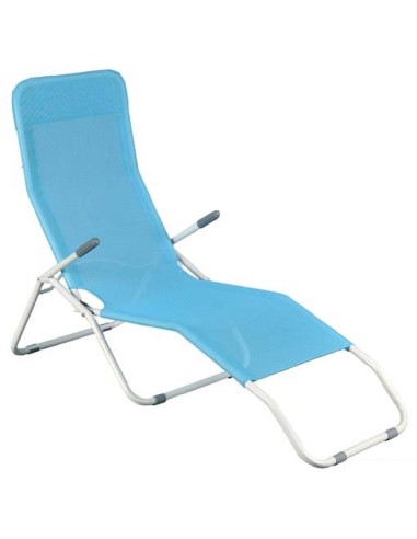 SDRAIO SEDIA LONG BEACH BASCULANTE ACCIAIO E TEXTILINE 63X200 MARE SPIAGGIA PISCINA